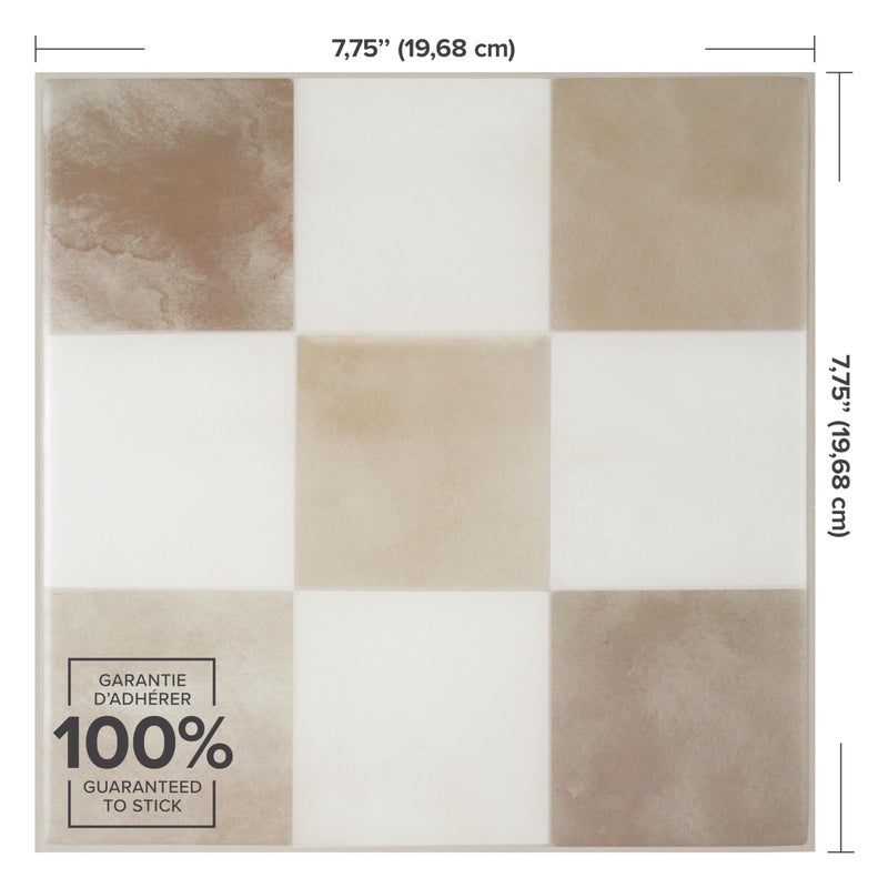 SMART TILES Peel and Stick Backsplash - 5 Sheets of 7,75"" x 7,75"" - 3D Adhesive Peel and Stick Tile Backsplash for Kitchen, Bathroom, Wall Tile, Checkered - Image 4